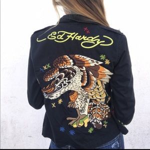 Ed hardy embroidered jacket